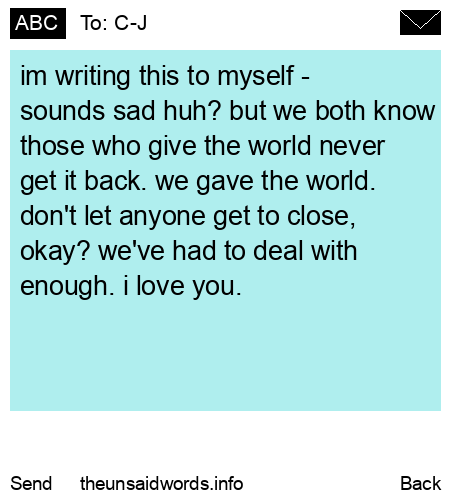 unsent message to C-J