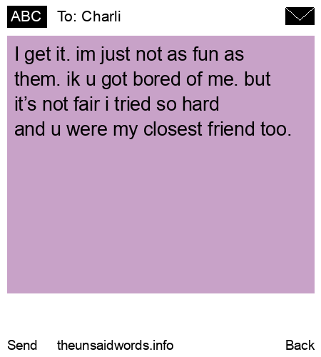 unsent message to Charli