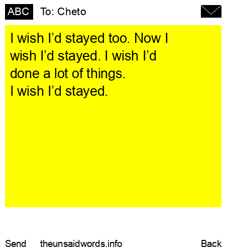 unsent message to Cheto