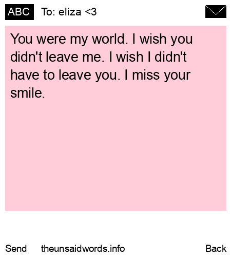 unsent message to eliza <3