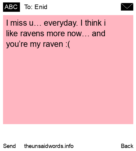 unsent message to Enid