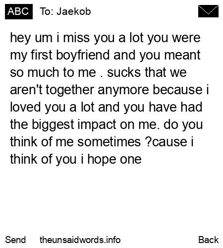 unsent message to Jaekob