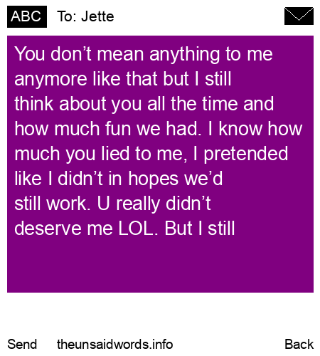 unsent message to Jette