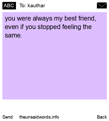 unsent message to kauthar