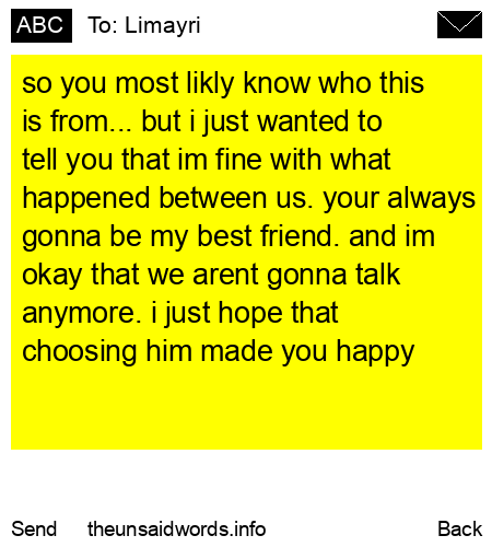 unsent message to Limayri