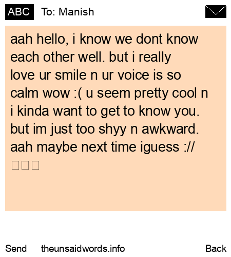 unsent message to Manish