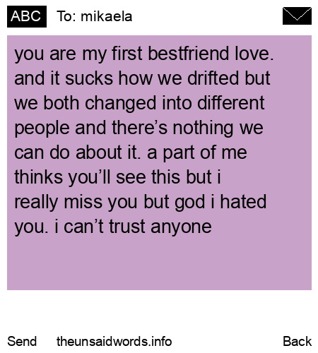 unsent message to mikaela