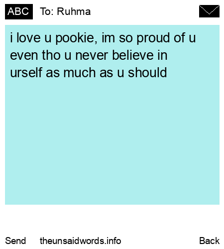 unsent message to Ruhma