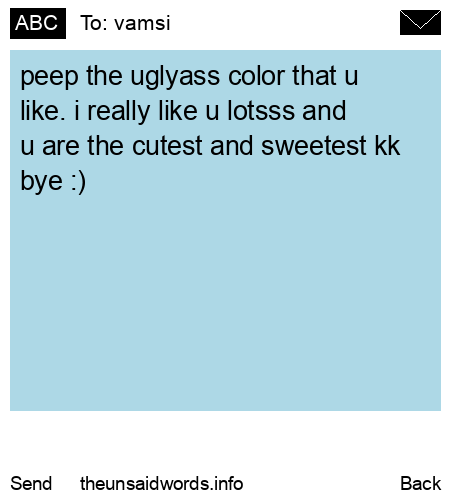 unsent message to vamsi