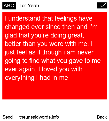 unsent message to Yeah