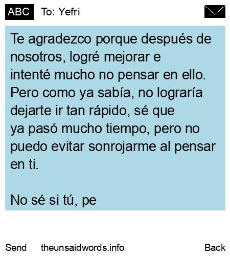 unsent message to Yefri