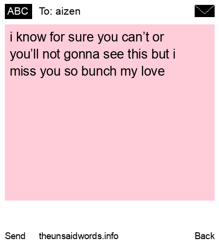 unsent message to aizen