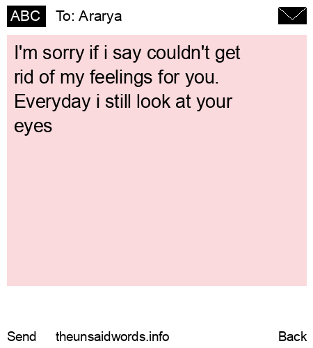 unsent message to Ararya