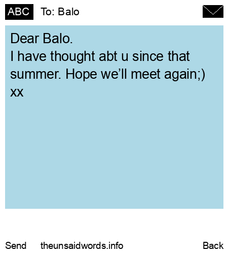 unsent message to Balo