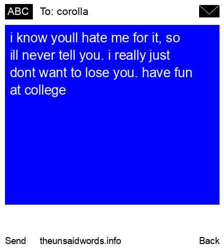 unsent message to corolla