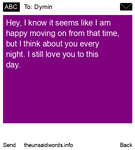 unsent message to Dymin