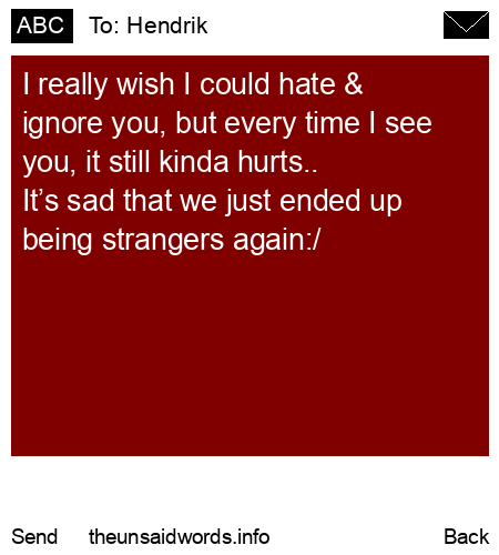 unsent message to Hendrik