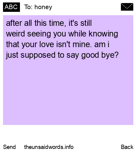 unsent message to honey