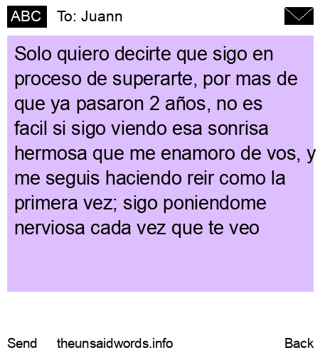 unsent message to Juann