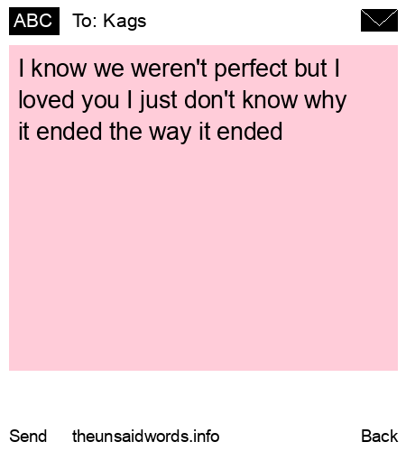unsent message to Kags