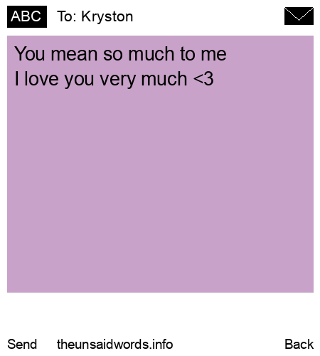 unsent message to Kryston 