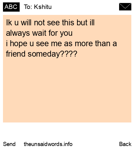 unsent message to Kshitu