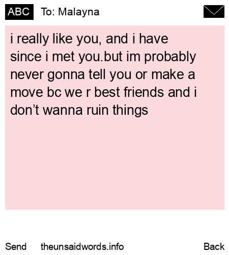unsent message to Malayna