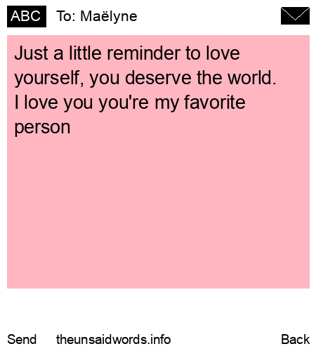 unsent message to Maëlyne 