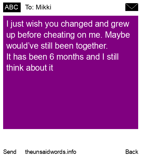 unsent message to Mikki