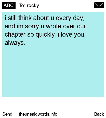 unsent message to rocky
