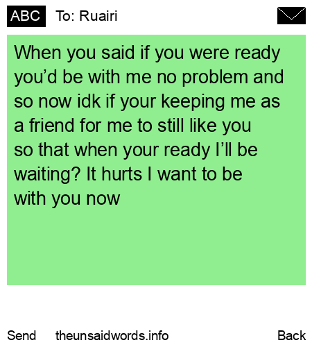 unsent message to Ruairi