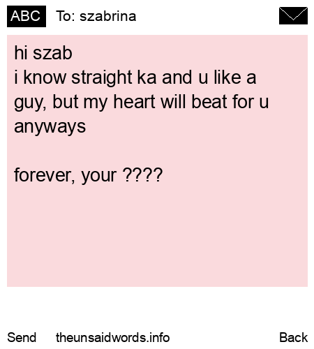 unsent message to szabrina