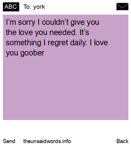 unsent message to york