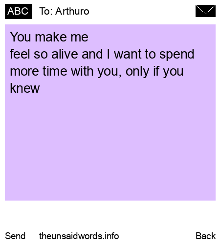 unsent message to Arthuro