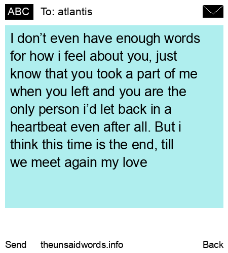 unsent message to atlantis