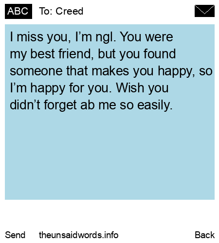 unsent message to Creed