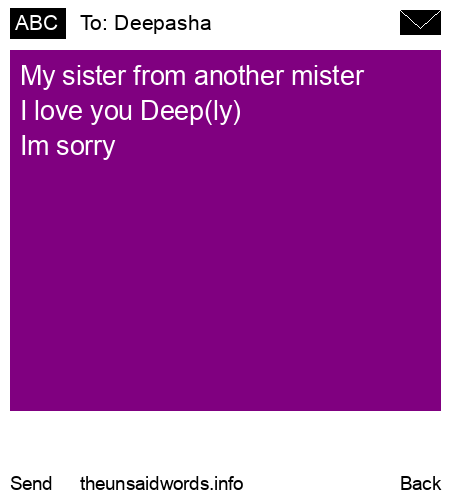 unsent message to Deepasha