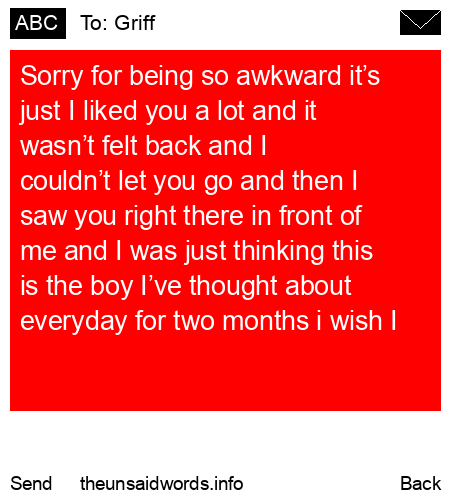 unsent message to Griff