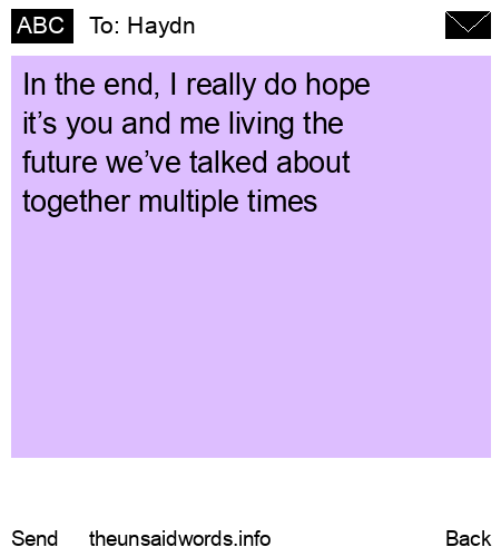 unsent message to Haydn