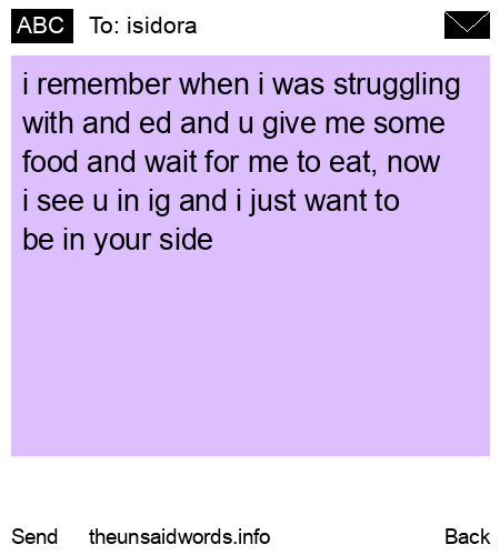 unsent message to isidora