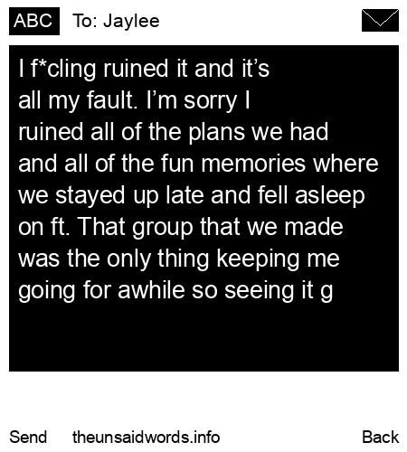 unsent message to Jaylee