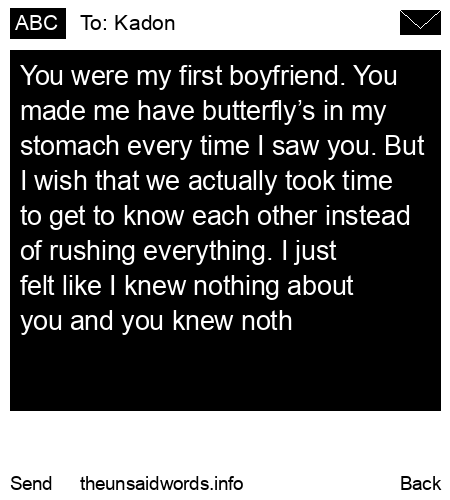 unsent message to Kadon
