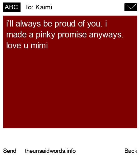 unsent message to Kaimi