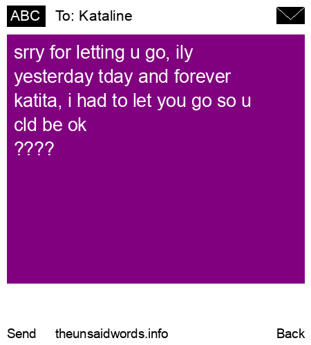 unsent message to Kataline