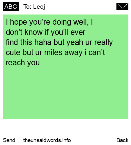 unsent message to Leoj