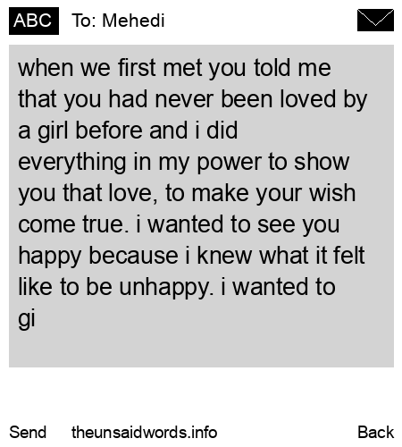 unsent message to Mehedi