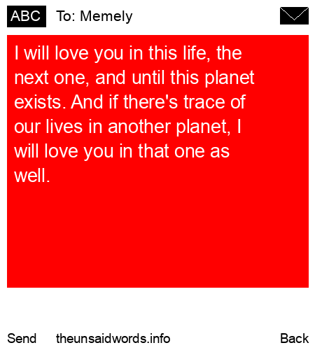 unsent message to Memely