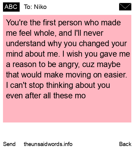 unsent message to Niko