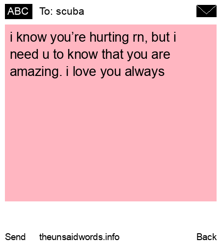 unsent message to scuba