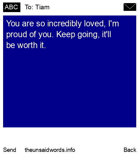 unsent message to Tiam